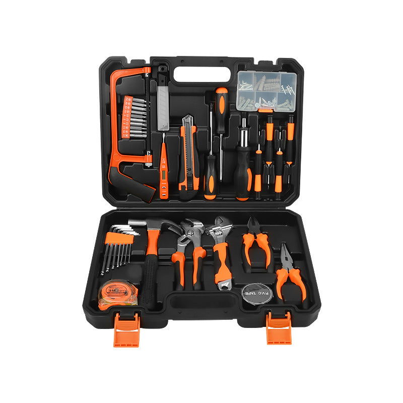 (86105）Complete Household Tool Set - Multi-Function Home Maintenance Kit with Water Pump Pliers, Adjustable Wrenches, Screwdrivers & Precision Bits in Hard Case