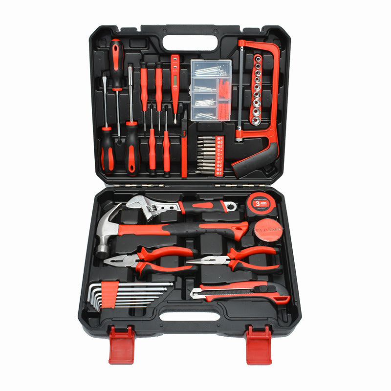 （88108） Wholesale Household Hand Tool Set, All‑in‑One Home Maintenance Kit with Hammer, Pliers, Wrenches, Screwdrivers & Portable Hard Case