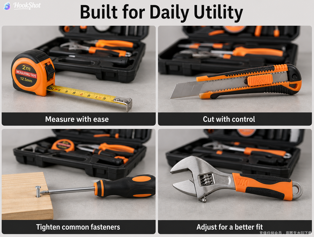 JT-20 Household Combination Hardware Manual Tool Box, 20 PCS / Set